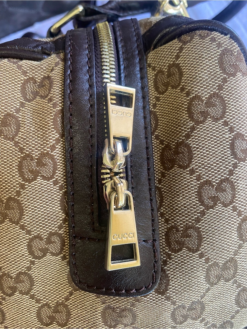 Gucci Vintage Web Boston Bag GG Canvas Crossbody Brown - Picture 9 of 11